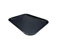 Fast Food Plastic Rectangular Serving Tray 18''x 14'' 46 x 36cm Polypropylene Cafe, Restaurant,Food Canteen Tray (Black)