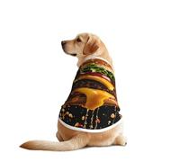 Fast Food Print Dog Outfit Sleeveles, Funny Pet Dog Clothes Machine Washable Shirt Vest For Medium Large Dogs
