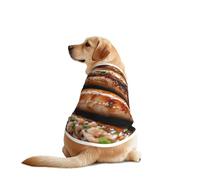 Fast Food Print Dog Outfit Sleeveles, Funny Pet Dog Clothes Machine Washable Shirt Vest For Medium Large Dogs