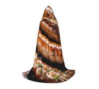 Fast Food Print Hooded Wizard Robe Halloween Cloak Medieval Renaissance Cosplay Christmas Party Outfits