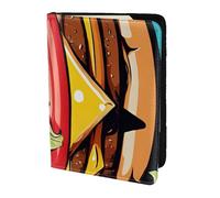 Fast Food Print Passport 5.5in Travel Document Lightweight Wallet Men Women Business Leisure Trips, Black, One Size