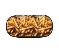Fast Food Print Unisex Pencil Case Pouch - Compact Design for Pencils, Small Items - Double-Headed Zipper