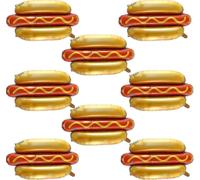 Fast Food Snack Themed 8Pcs Hot Dog Helium Foil Balloons for BBQ Picnic Parties