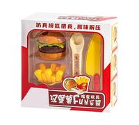 Fast Food Symbolic Game - Removable Automatic Feeding with Fake Burger Toy for and Girls Preschool