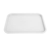 Fast Food Tray, 35 x 27cm / 13.8 x 10.6in PP Colorful Rectangular Thick Non Slip Multi Purpose Serving Holder Snacks Holding for Restaurant Canteen Home Kitchen (white)
