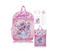 Fast Forward 5 Piece Backpack with Lunch Snack Tote Set for Kids, Angel, 16 inches, Daypack Backpacks