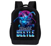 Fast Forward Blue Beetle Backpack for Kids | Blue Beetle Bookbag Featuring Action Hero Graphic | Toddler Travel Bag, Lightweight Backpack for School | Ages 3+