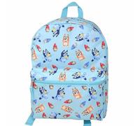 Fast Forward Bluey 16" Backpack with All Over Character Print, Light Blue