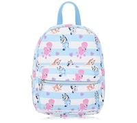 Fast Forward Bluey Mini Backpack for Kids & Adults | 10" PU Leather Backpack Purse | Toddler Travel Bag, Small Bookbag, Bluey and Friends White, 10"H x 8"W x 4.5"D