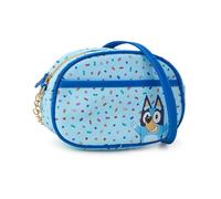 Fast Forward Girls Mini Crossbody Bag - Hello Kitty Minnie Mouse Stitch Descendants Adjustable Strap Cute Purse Bag for Girls, Bluey Blue/Yellow, One Size