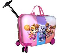 Fast Forward Girl's Paw Patrol Ride-On 18" Suitcase For Kids/Tow-Along Toddler Carry-On Luggage With Wheels