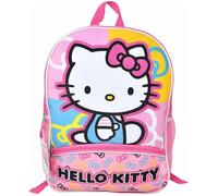 Fast Forward Hello Kitty 16" Kids Backpack - Colorful Cartoon School Bag with Front Pocket & Side Mesh, Lightweight Travel Backpack for Girls