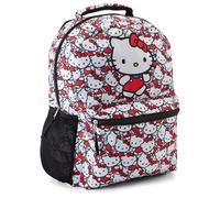 Fast Forward Hello Kitty Allover School Backpack - Hello Kitty, My Melody, Kuromi, Keroppi - Officially Licensed School Bookbag (White), White, One Size, Japanese