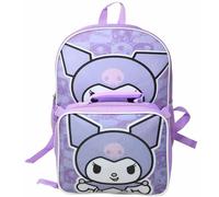 Fast Forward Hello Kitty Kuromi 16" Purple School Backpack and Rectangular Lunch Bag Attached