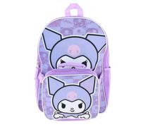 Fast Forward Hello Kitty Kuromi 16" Purple School Backpack and Rectangular Lunch Bag Attached