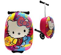 Fast Forward Hello Kitty18 Ride-On Suitcase Scooter - Lightweight Carry-On Foldable Scooter Luggage