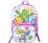 Fast Forward Kids Backpack & Lunch Bag Set - Care Bears 5 16" Lightweight School Bookbag with Insulated Lunch Bag - Perfect for Preschool & Elementary Girls