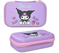 Fast Forward Kuromi Molded EVA Pencil Case - Hard Shell Zipper Pouch for School Supplies, Purple Character Design, 20.5 x 13.5 x 6.5cm