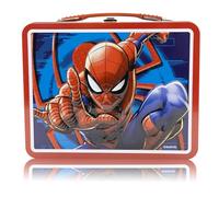 Fast Forward Marvel Spiderman Lunch Box for Kids | Spiderman Tin Lunchbag for Boys, Girls, Unisex | Tin Lunchbox Storage, Toddler Snack Box, Bookbag Accessory | Ages 3+