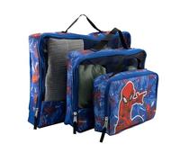 Fast Forward Marvel Spiderman Packing Cubes for Travel | 3-Piece Set, Polyester, Rectangular, Zipper Closure, Spiderman Color, Travel Organizer Bags for Kids, Boys, Girls, Unisex