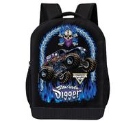 Fast Forward Monster Jam Backpack for Kids | Monster Jam Bookbag Featuring Son-uva Digger Monster Truck Graphic | Toddler Travel Bag, Lightweight Backpack for School | Ages 3+