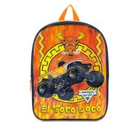 Fast Forward Monster Jam Backpack for Kids - Monster Truck Backpack - Monster Truck Book Bag, El Toro Loco, 15 inches, Modern