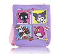Fast Forward Officially Licensed Crossbody Bag Shoulder Purse | Cute Zip Bag for Girls & Women, Hello Kitty and Friends Purple