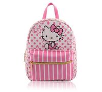 Fast Forward Sanrio Hello Kitty Backpack for Women, Men | Cute PU Leather 10" Hello Kitty and Friends Mini Backpack, Hello Kitty Striped, Daypack Backpacks