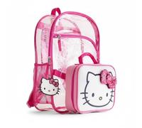 Fast Forward Sanrio Hello Kitty Clear Backpack Set for Girls | Transparent 3-Piece School Bookbag with Insulated Lunch Bag | Hello Kitty Backpack for Kids & Toddlers | Ages 3+