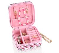 Fast Forward Sanrio Hello Kitty Jewelry Box | Multiple Compartment Jewelry Organizer & Storage | Pink Leather & Velvet Interior | Zipper Closure | Travel Jewelry Case