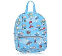 Fast Forward Smurfs Backpack for Women, Men, Boys, Girls, Unisex | Cute PU Leather 10" Smurfs Mini Backpack Purse Shoulder Purse | Smurfs Bag and Smurfs Accessories