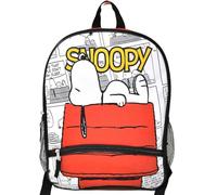 Fast Forward Snoopy 16" Backpack Bottom Half Moon with 1 Front Pocket, Perfect for Preschool & Elementary Boys & Girls