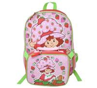 Fast Forward Strawberry Shortcake 16 Inch Backpack with Lunch Bag, Pink Character Design with Strawberry Theme