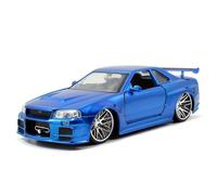 Jada Toys 97158 Nissan 2002 Skyline R34 Fast & Furious die cast car, ['Silver', Blue']