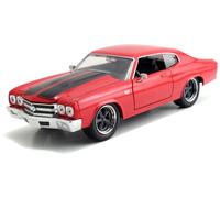 Jada Dom\'s Chevrolet Chevelle SS Red with Black Stripes \Fast & Furious\" Movie 1/24 Diecast Model Car by Jada"