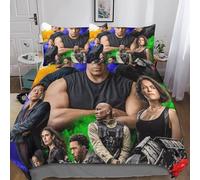 Fast & Furious 3D Bedding Set Duvet Cover 3-Piece Soft Microfiber with Zipper Closure for Child Teen Adult Bedroom Quilt Cover Set Double（200x200cm）