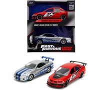 Fast FURIOUS Box 2 Models Cars MITSUBISHI LANCER And NISSAN SKYLINE 1/32 Jada