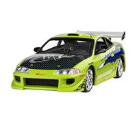 Revell Model Set 67691 Fast & Furious Brian's 1995 Mitsubishi Eclipse 1:25 Scale Unbuilt/Unpainted Plastic Model Kit with Contacta Professional Glue, Paintbrush & Selected Aqua Color Paints