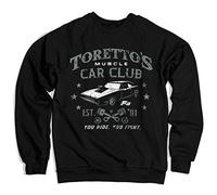 Fast & Furious Officially Licensed Toretto's Muscle Car Club Sweatshirt (Black), X-Large