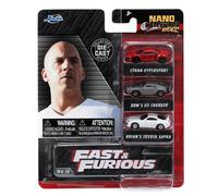 Fast & Furious Pack Of 3 Mini Die-Cast Cars Nano Hollywood Rides