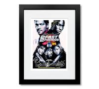 Fast & Furious TV Cast Signed A4 Poster Photo Print Framed Autograph Gift Movie Vin Diesel, Paul Walker, Dwayne Johnson, Jason Statham (2 Fast 2 Furious A4 Framed & Mounted)
