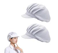 FAST-FX 2Pcs Unisex Elastic Chef hat,Hair nets for Catering,Chefs hat,Chef Hats,Chef Cap,Wihte Chef hat Suitable for Unisex Mens Womens,Kitchen Catering Restaurant Workshop Working