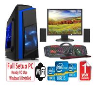 Fast Gaming PC Bundle+Bk Speakers - i5 8GB RAM 1TB GT710 2GB 19'' F3 BLUE