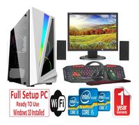 Fast Gaming PC Bundle+Bk Speakers - i5 8GB RAM 1TB GT710 2GB 19'' MARS WHITE