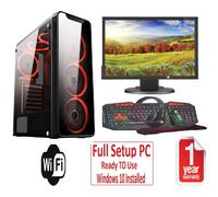 Fast Gaming PC Bundle - i5 16GB RAM 1TB GT710 2GB - WiFi - WARRANTY - 6 FANS RED