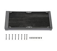 Fast Heat Dissipation PC Heat Exchanger, Computer Water Cooling System, 12 Tubes Design with Built - in Water Separator for Enhanced CPU Cooling, Durable Red Copper Fin and Brass W (240mm)