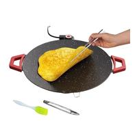Fast Heating Nonstick Griddle | Small Grill Indoor with Oil Brush and BBQ | for Cooking, Barbecue, Breakfast, Steak, Pancake