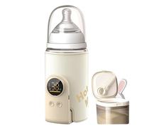 Fast Heating Portable Bottle Warmer, 6 Temp Milk Warmer with Smart Temperature Control & Night Light, LCD Display, Locked in Nutrition, for Breast Milk, for Travel (Creamy White