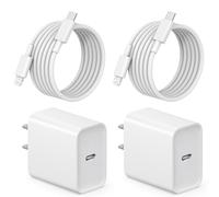 Fast iPad Charger, 2-Pack Apple MFi Certified 6.6ft Lightning Cord Cable with 20W USB Wall Charger Block for iPad 9th/8th/7th/6th/5th Generation, iPad Air/Mini, iPhone
