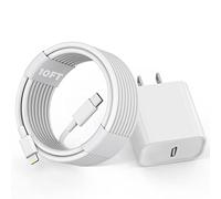 Fast iPhone Charger,10 Foot Extra Long iPhone Fast Charger【Apple MFi Certified】10FT Super Quick Apple Charging 20W USB C Type C Wall Charge Lightning Cable for iPhone 14/13 Pro/Mini/12/11/X/XR/SE/iPad
